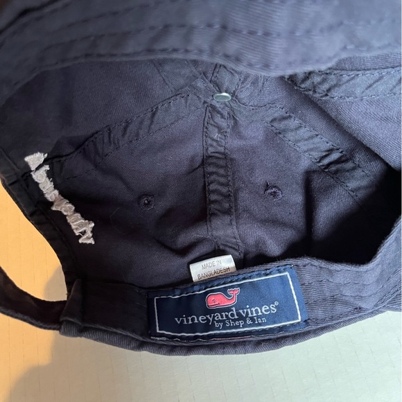 Vineyard Vines Dark Blue Hat with Pink Logo - Picture 9 of 10
